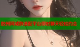 胶州同城群速配平台即时聊天轻松约会