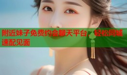 附近妹子免费约会聊天平台，轻松同城速配见面
