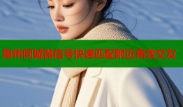 惠州同城微信号快速匹配附近高效交友