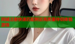 同城注册快速匹配附近高质量伴侣体验激情