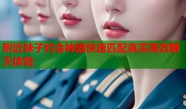 附近妹子约会神器快速匹配真实高效聊天体验