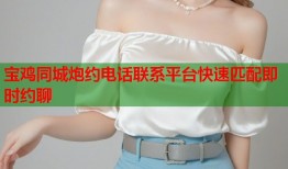 宝鸡同城炮约电话联系平台快速匹配即时约聊