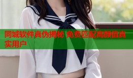 同城软件真伪揭秘 免费匹配高颜值真实用户